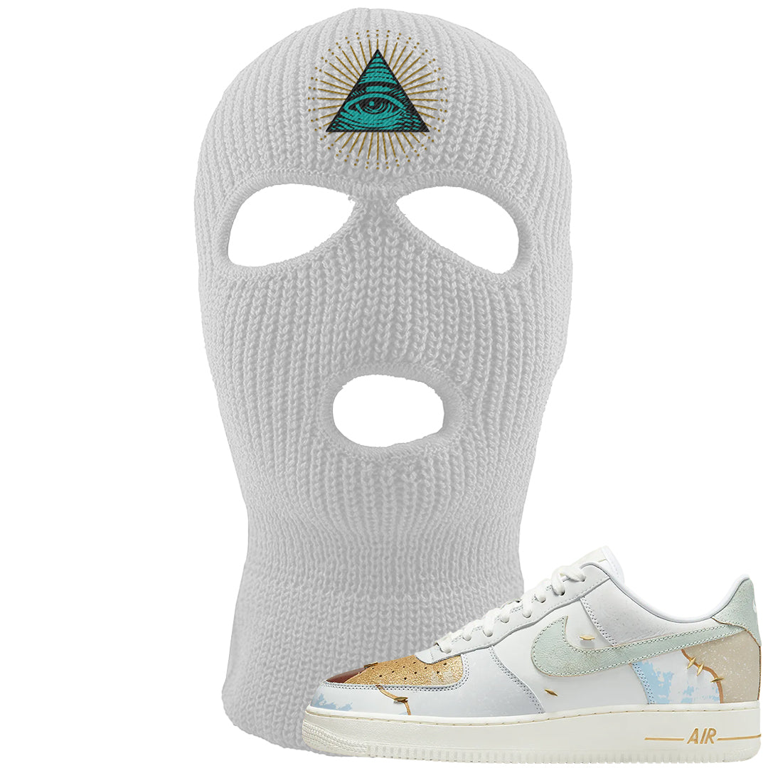 Patchwork AF 1s Ski Mask | All Seeing Eye, White