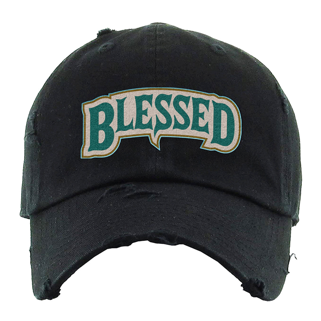 Patchwork AF 1s Distressed Dad Hat | Blessed Arch, Black