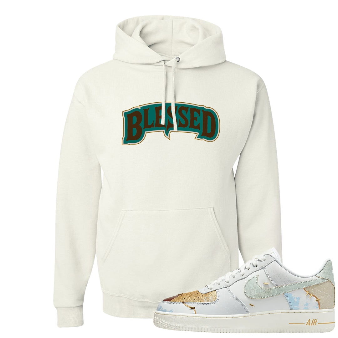 Patchwork AF 1s Hoodie | Blessed Arch, White