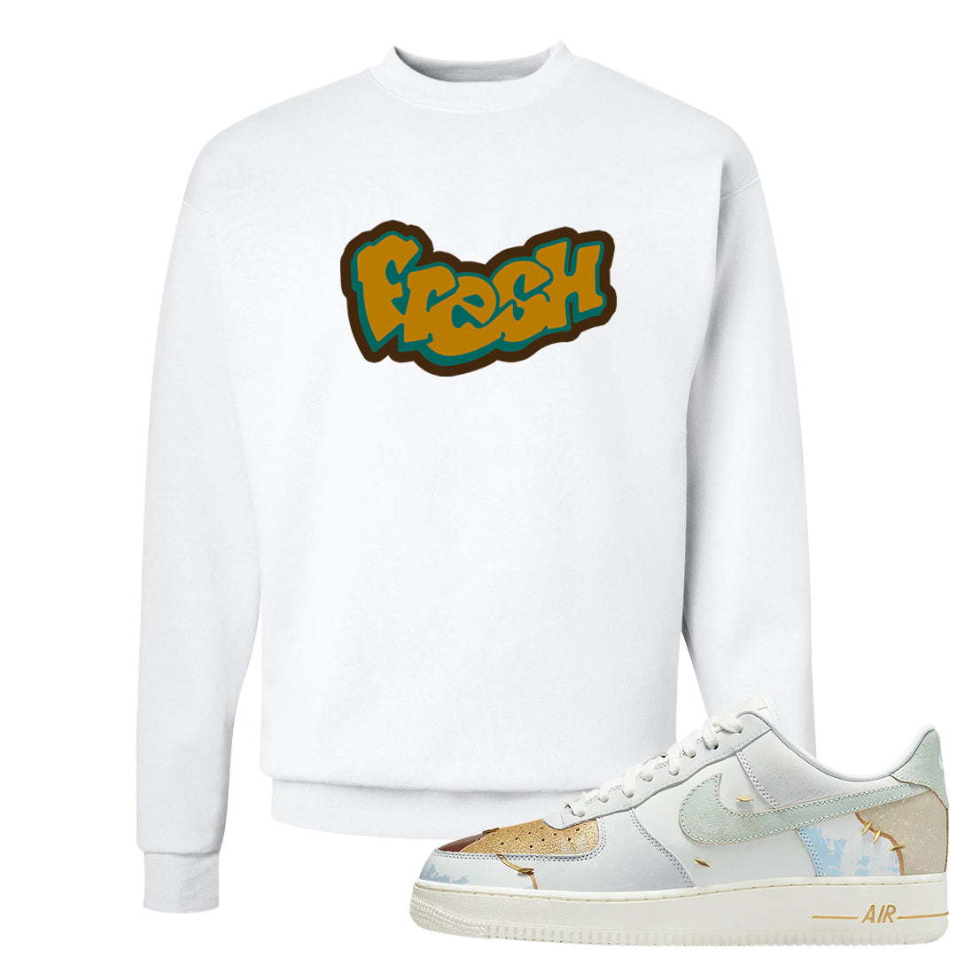 Patchwork AF 1s Crewneck Sweatshirt | Fresh, White