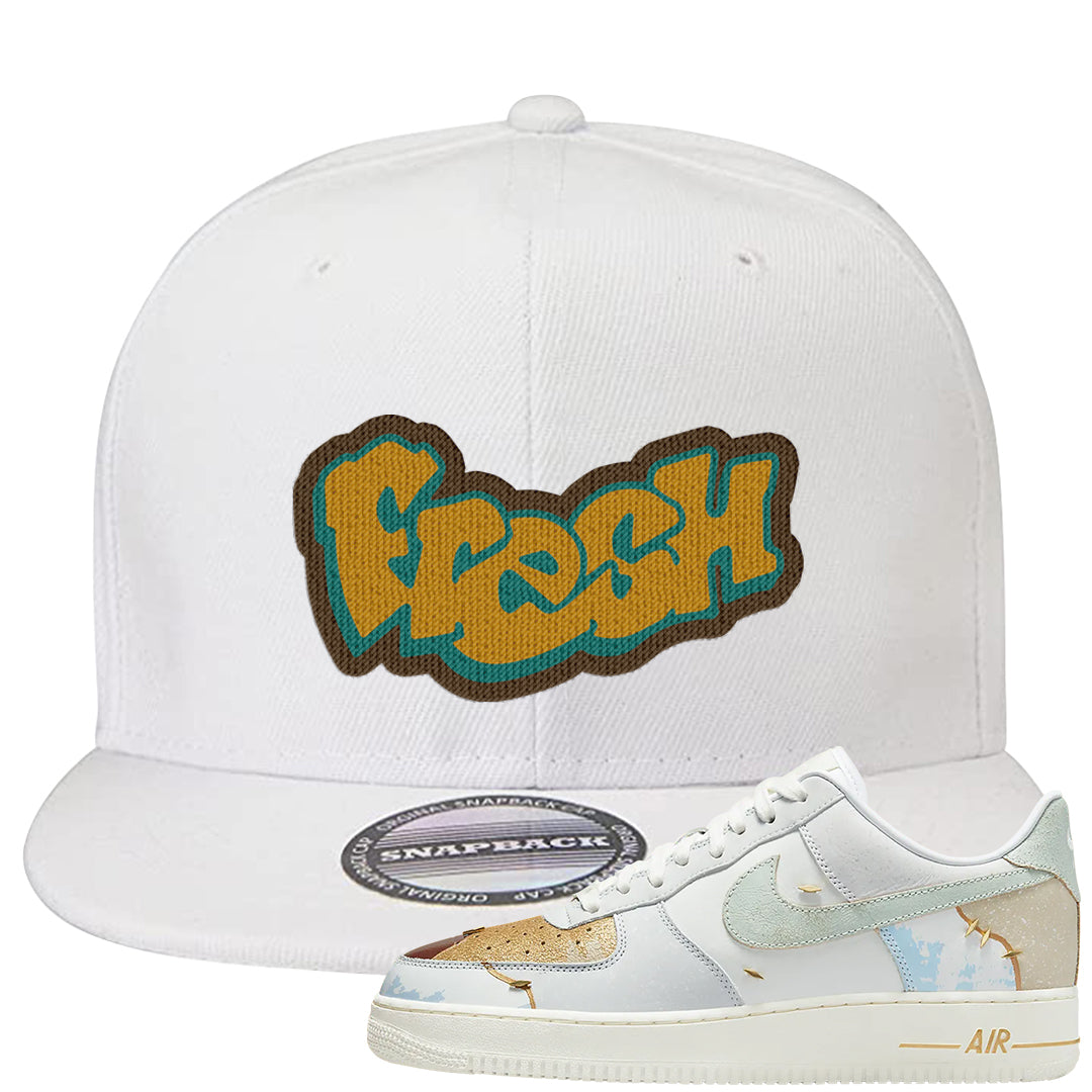 Patchwork AF 1s Snapback Hat | Fresh, White