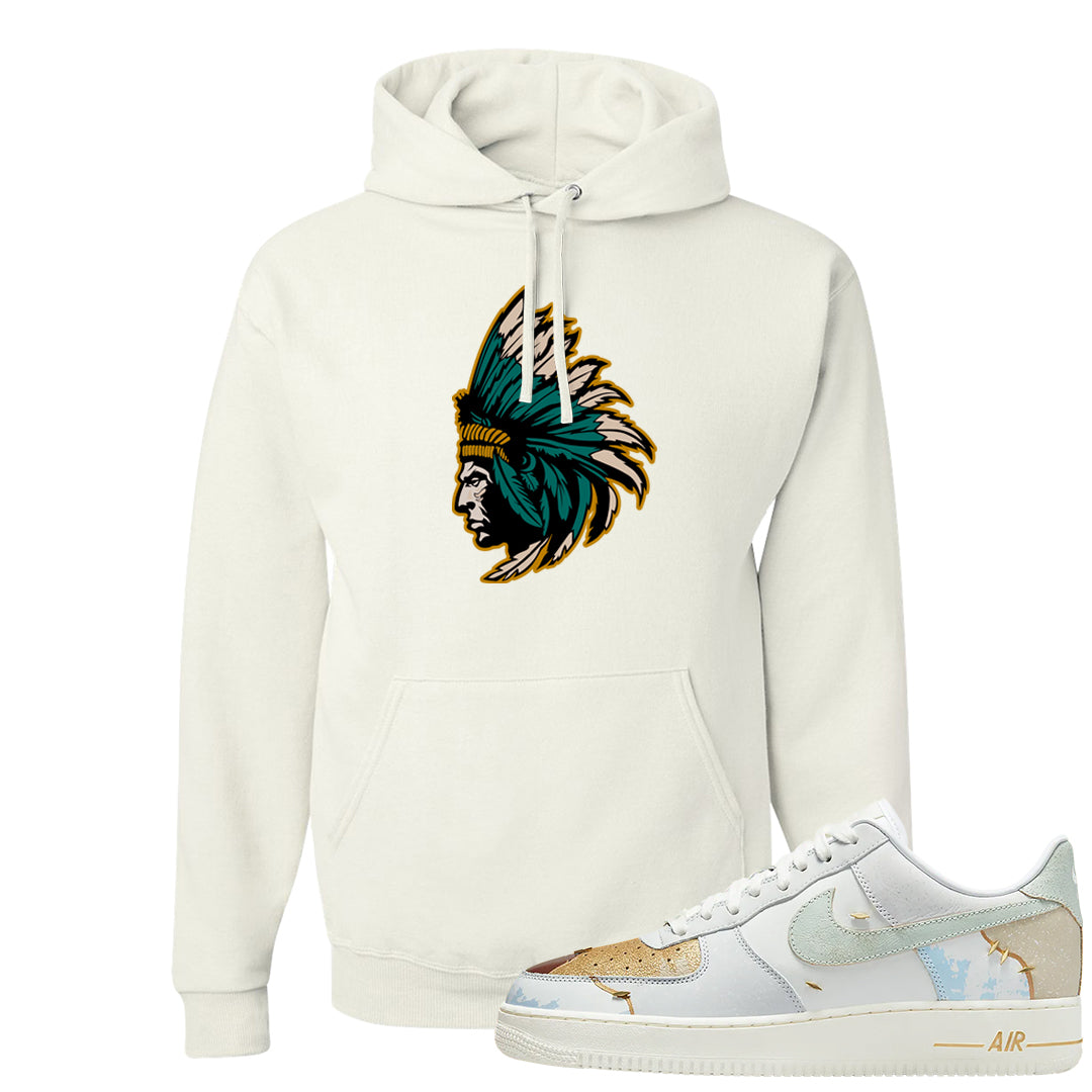 Patchwork AF 1s Hoodie | Indian Chief, White