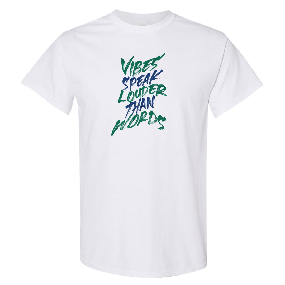 Split Remix AF1s T Shirt | Vibes Speak Louder Than Words, White