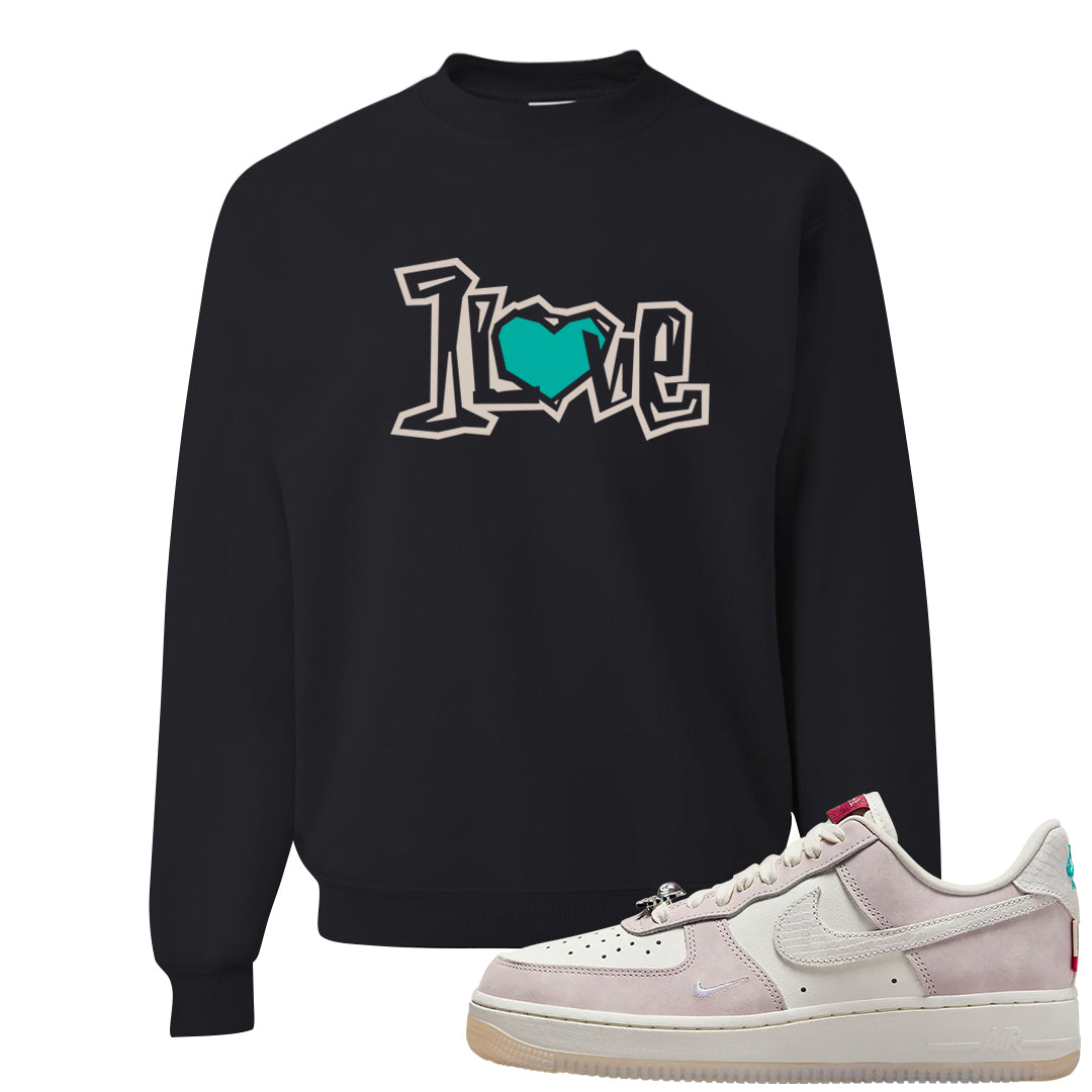 Year of the Dragon AF1s Crewneck Sweatshirt | 1 Love, Black