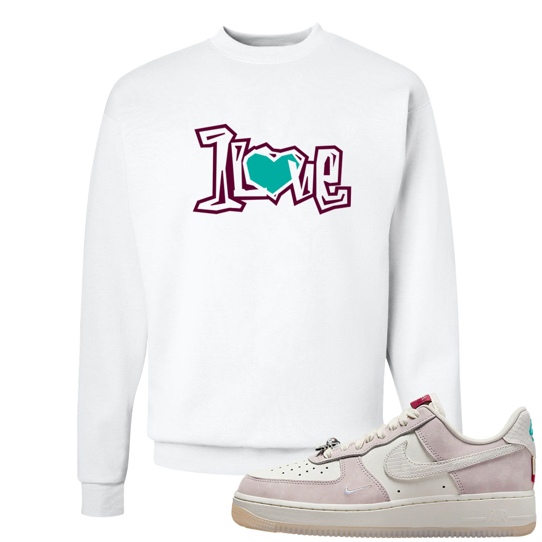 Year of the Dragon AF1s Crewneck Sweatshirt | 1 Love, White