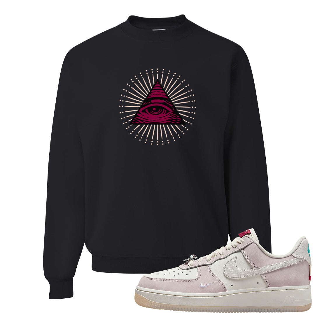 Year of the Dragon AF1s Crewneck Sweatshirt | All Seeing Eye, Black