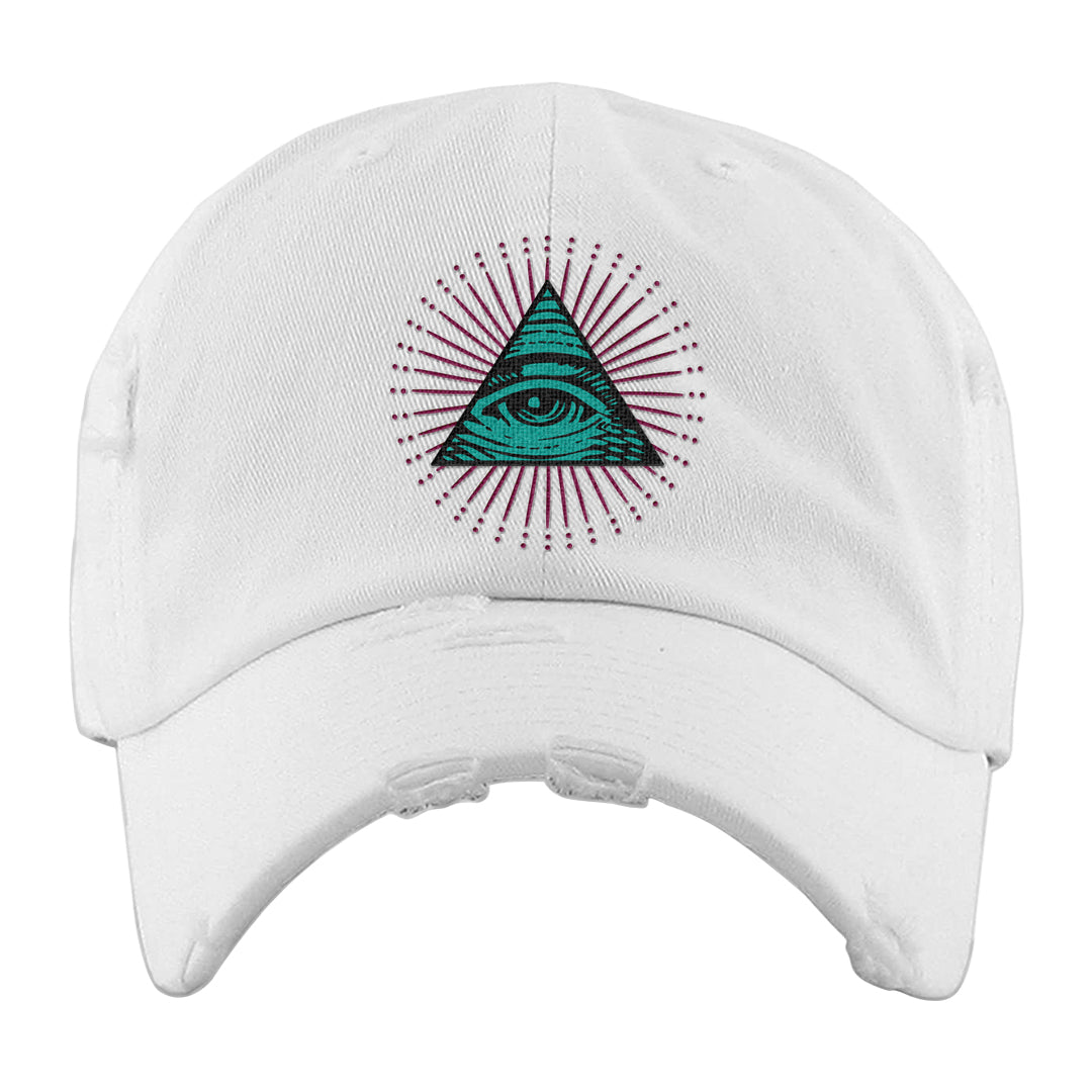 Year of the Dragon AF1s Distressed Dad Hat | All Seeing Eye, White