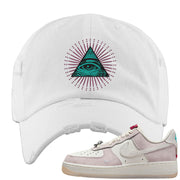 Year of the Dragon AF1s Distressed Dad Hat | All Seeing Eye, White