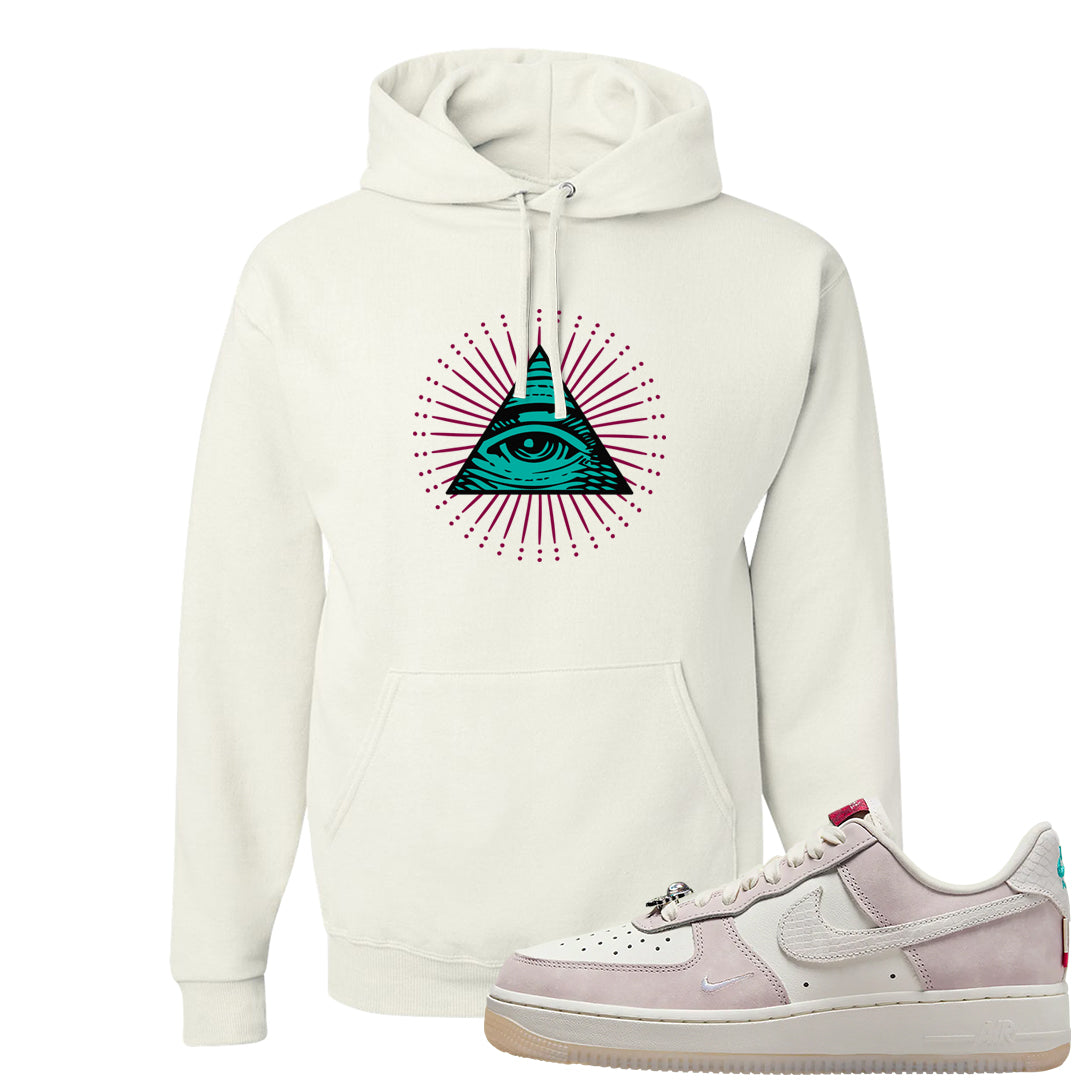 Year of the Dragon AF1s Hoodie | All Seeing Eye, White