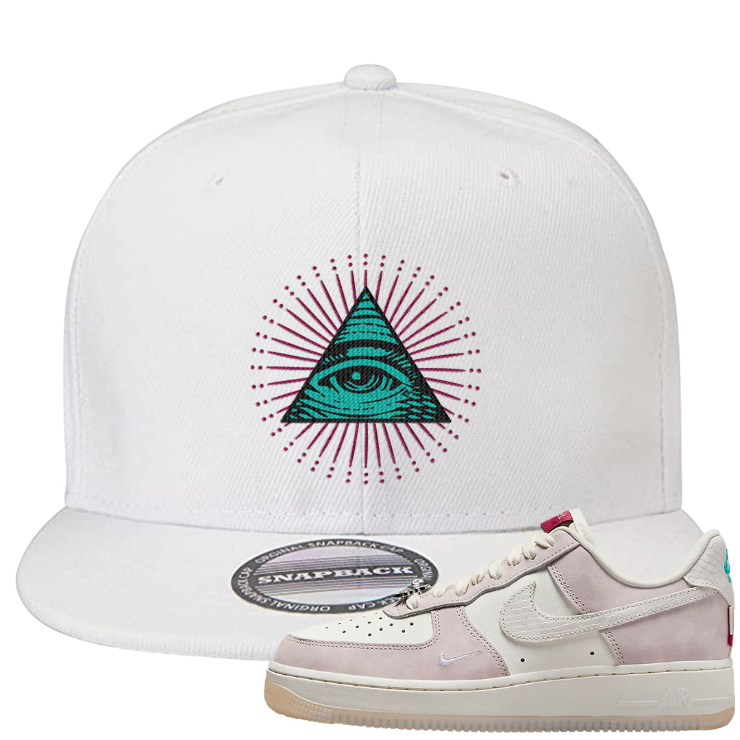 Year of the Dragon AF1s Snapback Hat | All Seeing Eye, White