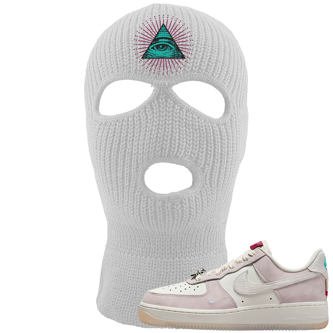 Year of the Dragon AF1s Ski Mask | All Seeing Eye, White