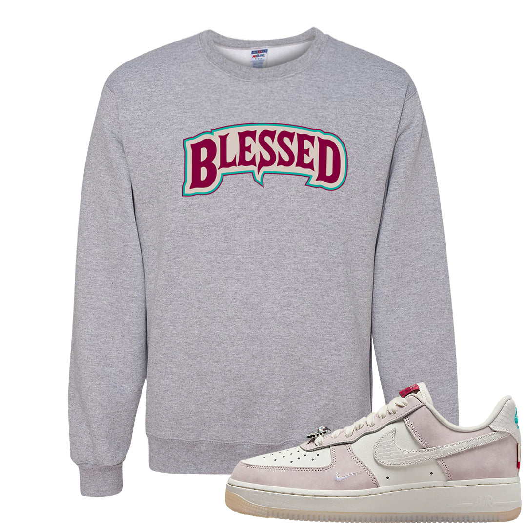 Year of the Dragon AF1s Crewneck Sweatshirt | Blessed Arch, Ash