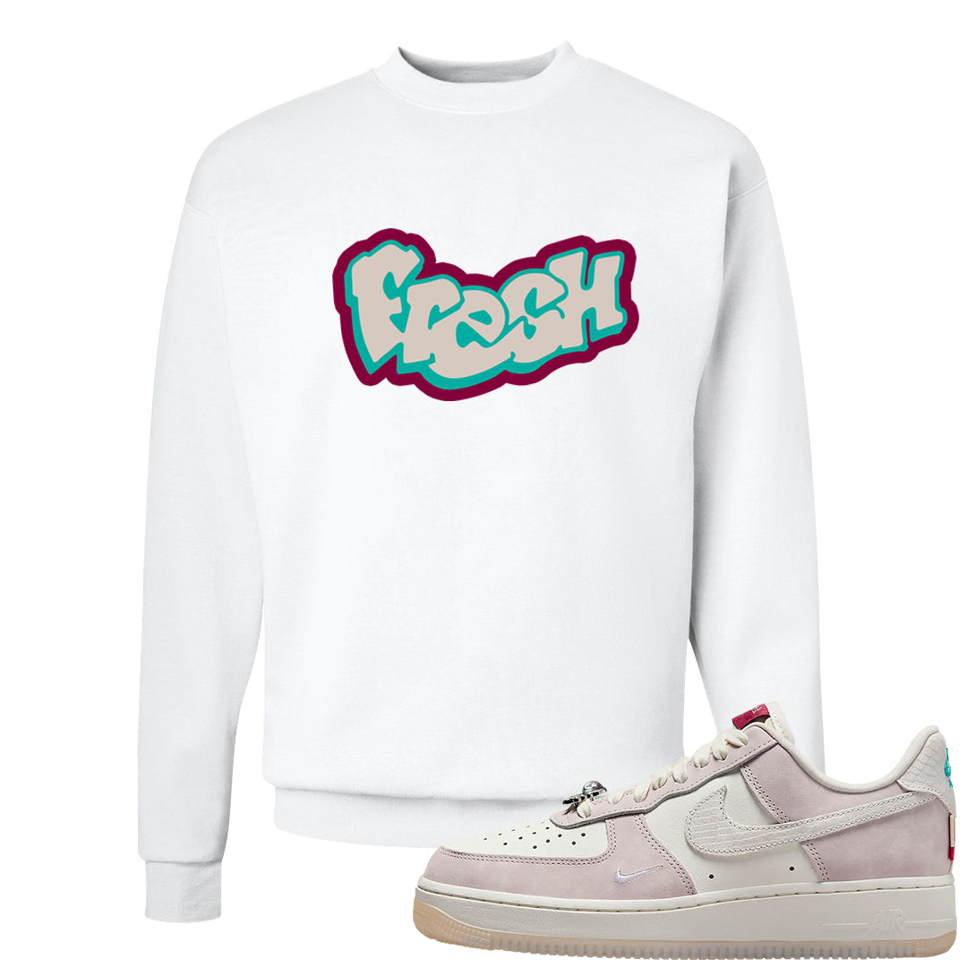 Year of the Dragon AF1s Crewneck Sweatshirt | Fresh, White