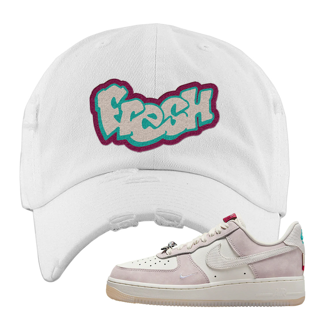 Year of the Dragon AF1s Distressed Dad Hat | Fresh, White