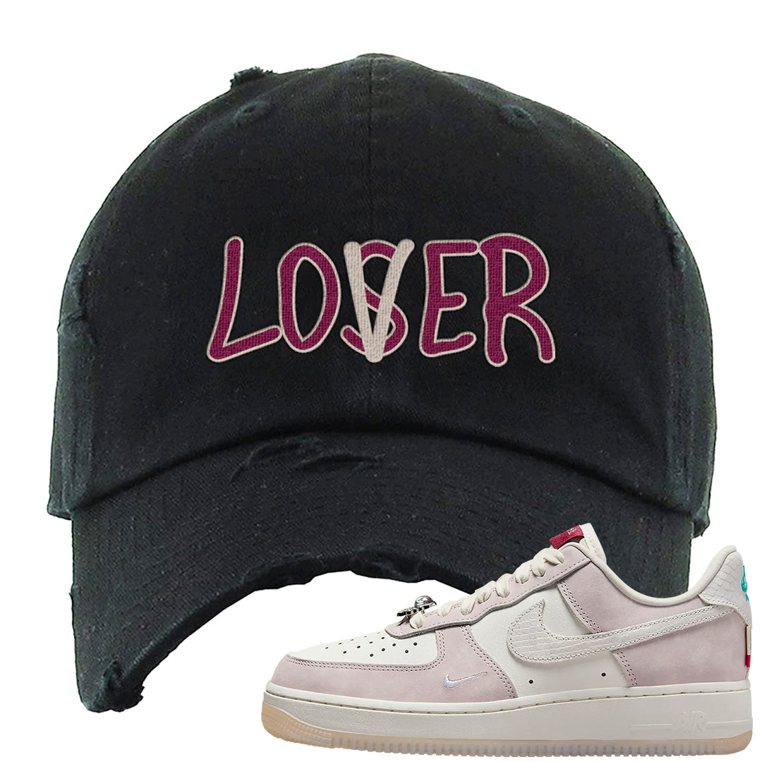 Year of the Dragon AF1s Distressed Dad Hat | Lover, Black