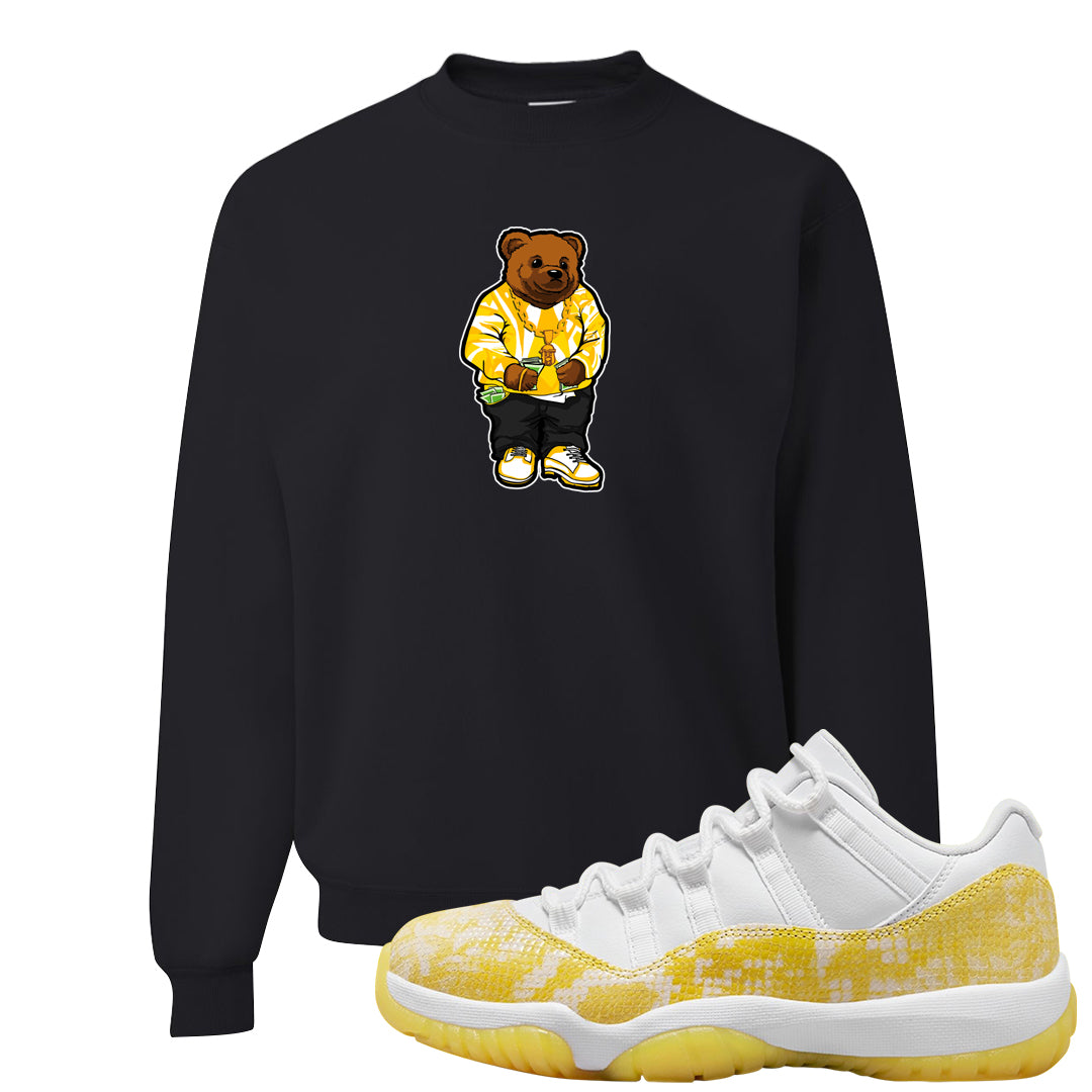 Yellow Snakeskin Low 11s Crewneck Sweatshirt | Sweater Bear, Black