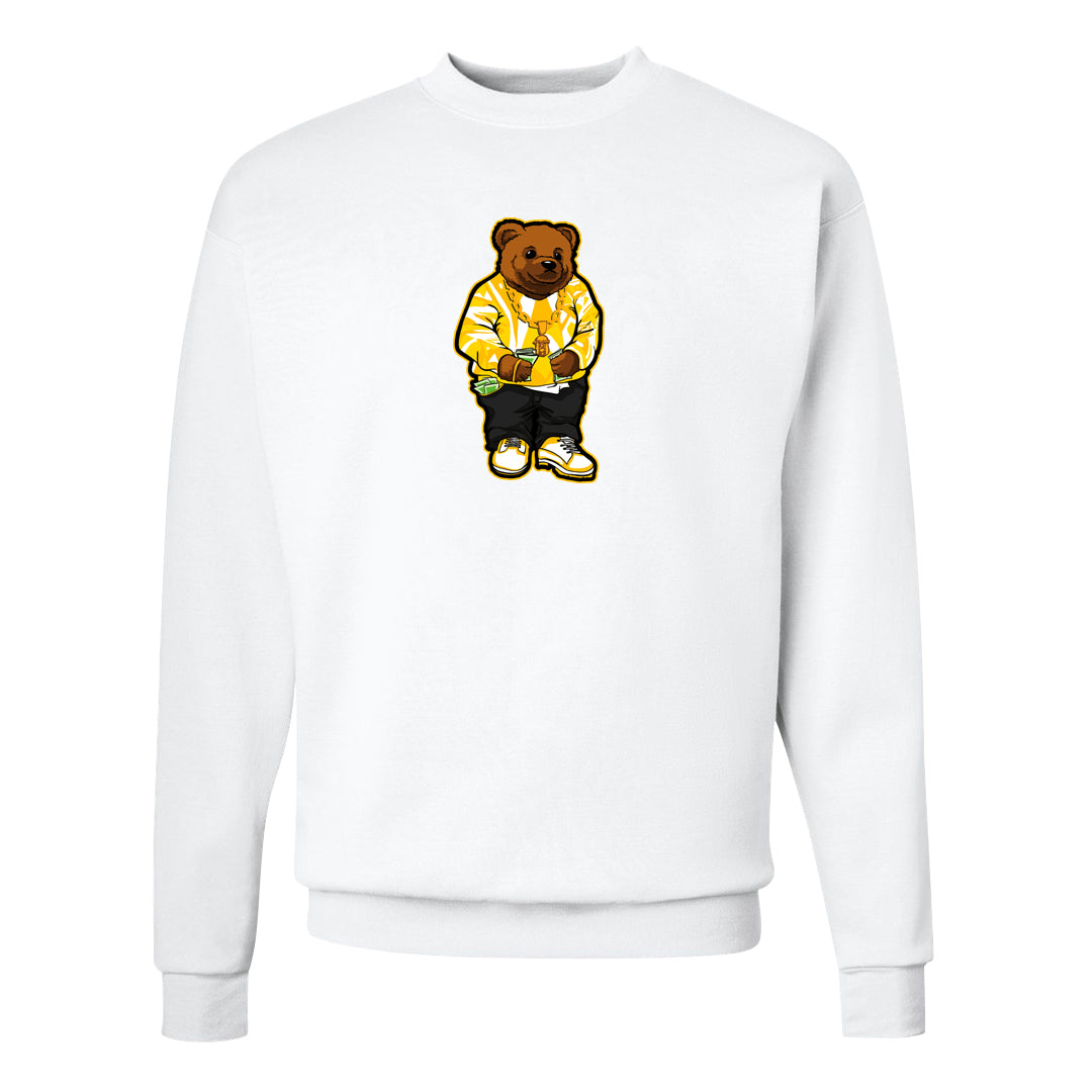 Yellow Snakeskin Low 11s Crewneck Sweatshirt | Sweater Bear, White