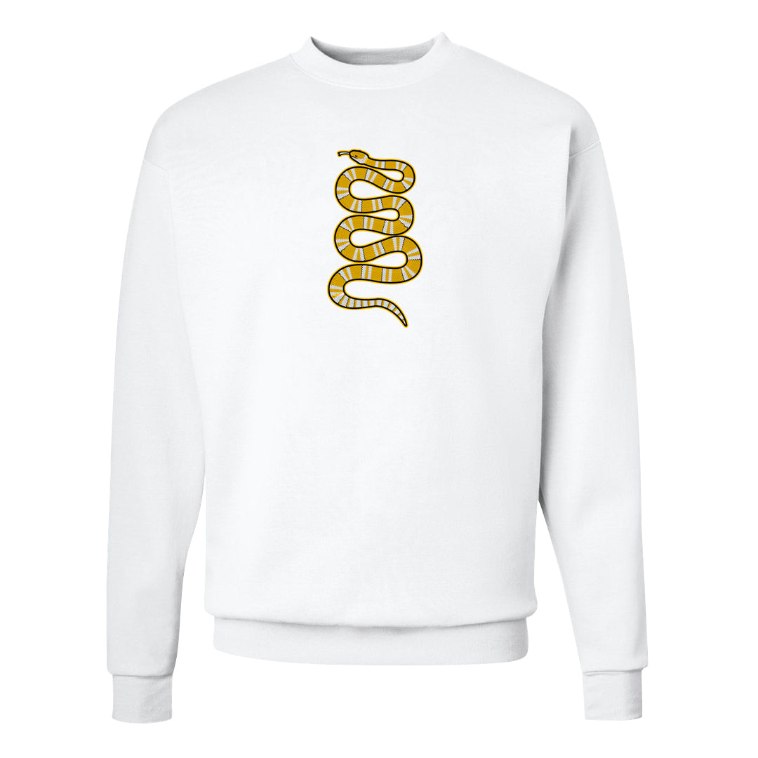 Yellow Snakeskin Low 11s Crewneck Sweatshirt | Coiled Snake, White