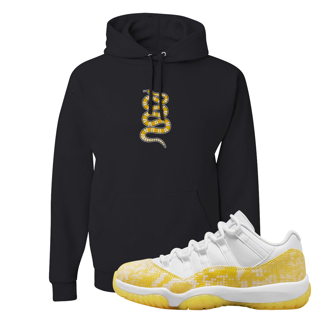 Yellow Snakeskin Low 11s Hoodie | Coiled Snake, Black
