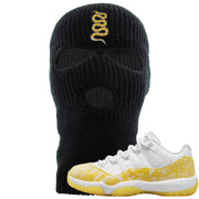 Yellow Snakeskin Low 11s Ski Mask | Coiled Snake, Black