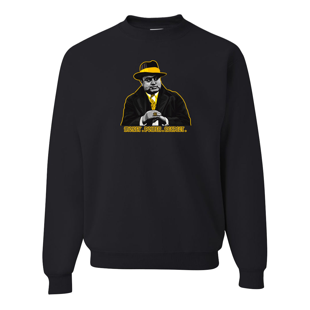 Yellow Snakeskin Low 11s Crewneck Sweatshirt | Capone Illustration, Black