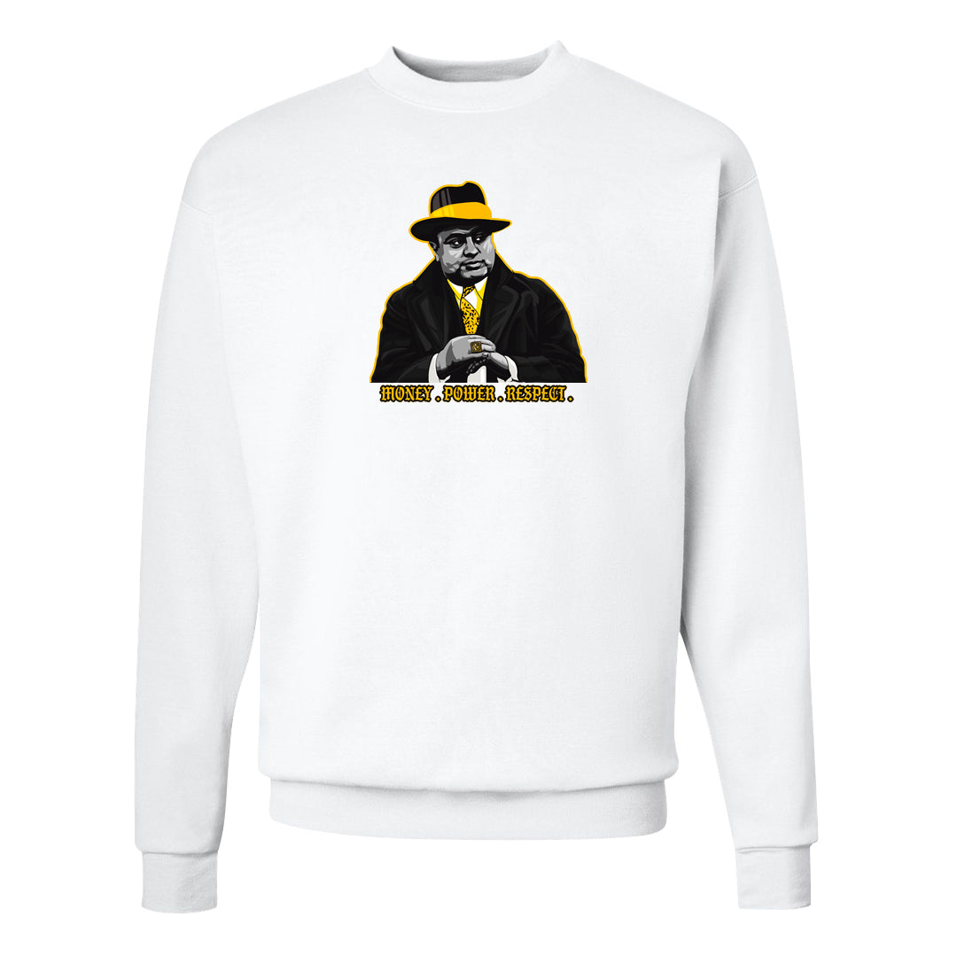 Yellow Snakeskin Low 11s Crewneck Sweatshirt | Capone Illustration, White
