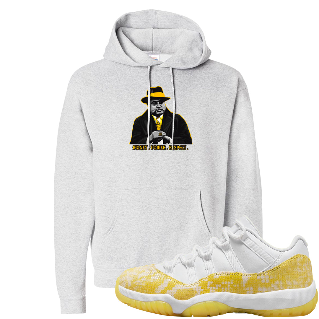 Yellow Snakeskin Low 11s Hoodie | Capone Illustration, Ash