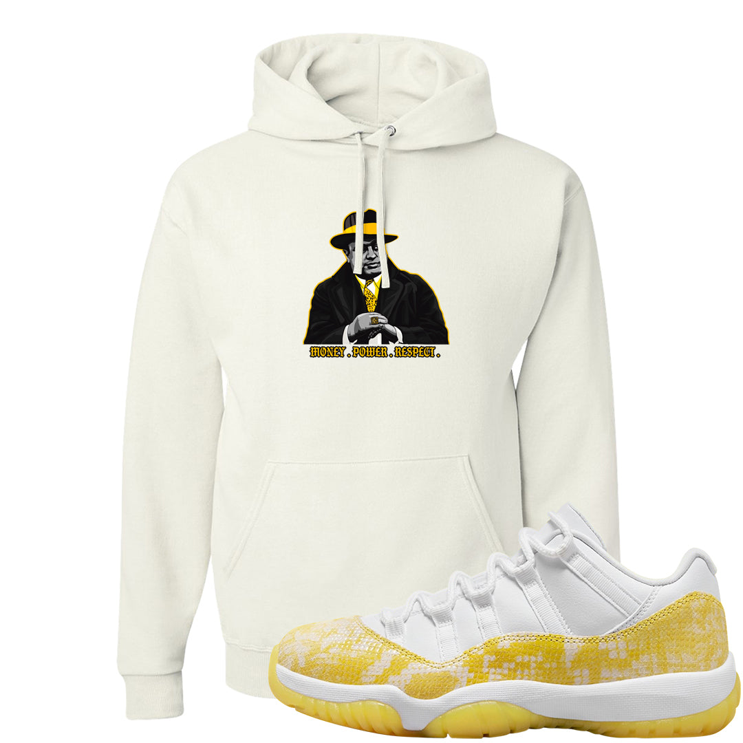 Yellow Snakeskin Low 11s Hoodie | Capone Illustration, White