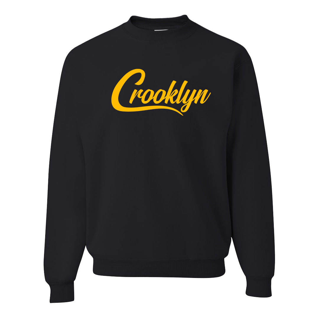Yellow Snakeskin Low 11s Crewneck Sweatshirt | Crooklyn, Black