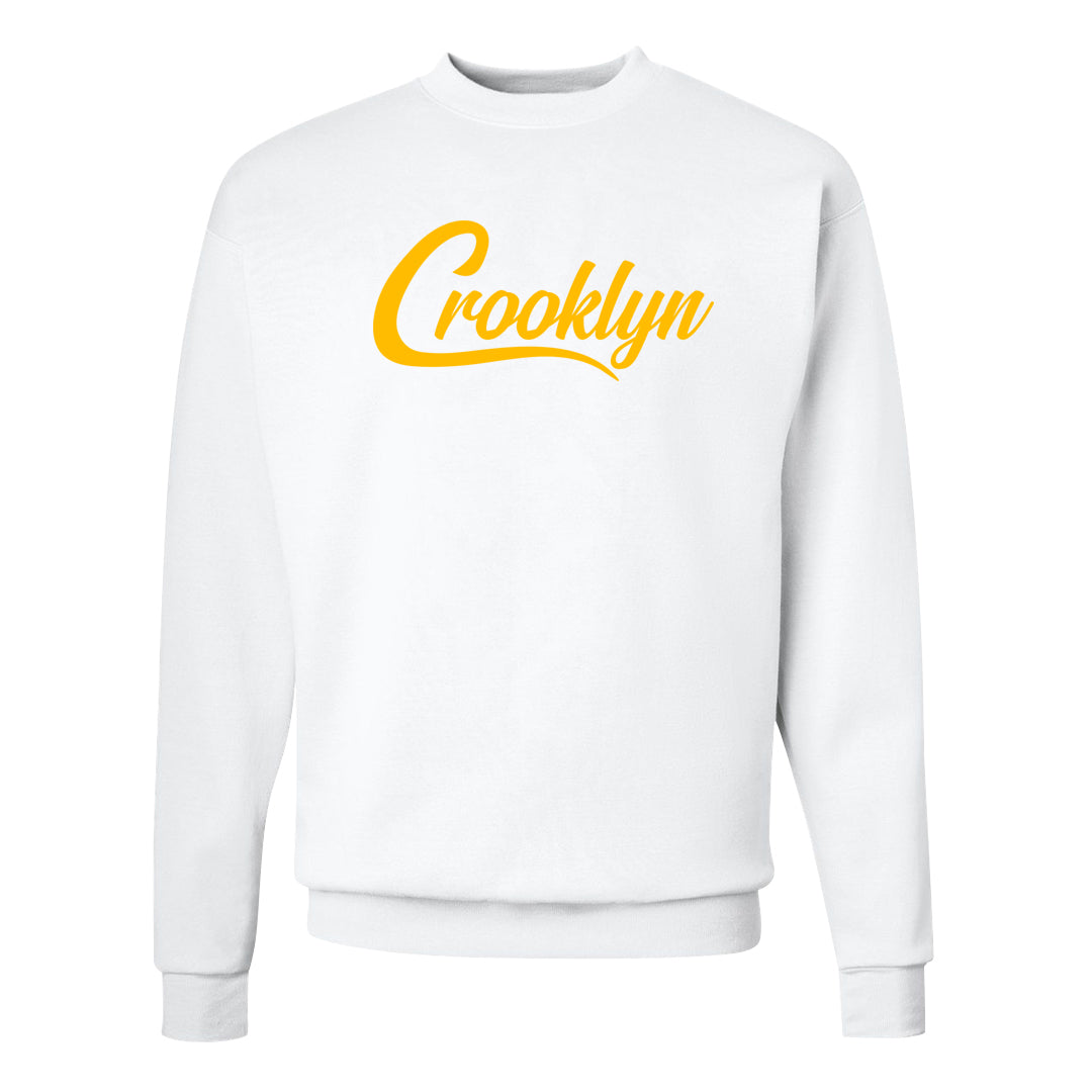 Yellow Snakeskin Low 11s Crewneck Sweatshirt | Crooklyn, White