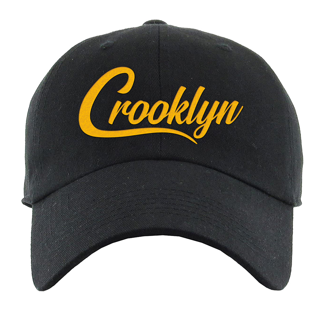 Yellow Snakeskin Low 11s Dad Hat | Crooklyn, Black