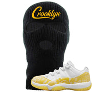 Yellow Snakeskin Low 11s Ski Mask | Crooklyn, Black