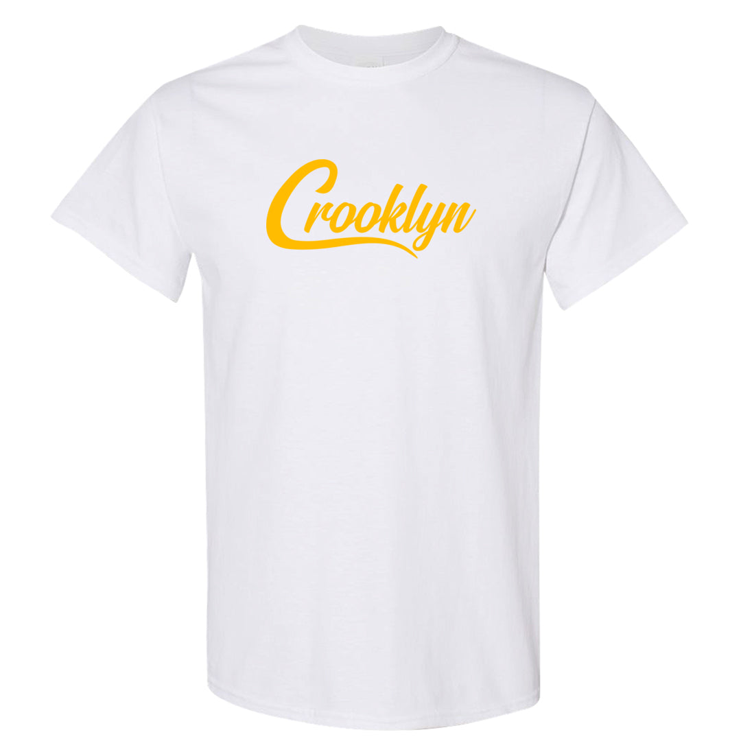 Yellow Snakeskin Low 11s T Shirt | Crooklyn, White