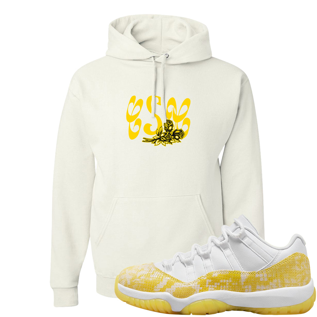 Yellow Snakeskin Low 11s Hoodie | Certified Sneakerhead, White