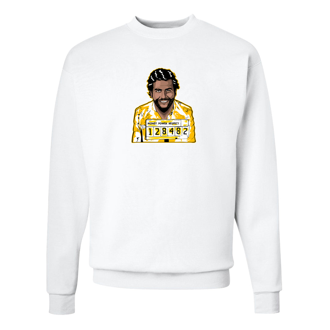 Yellow Snakeskin Low 11s Crewneck Sweatshirt | Escobar Illustration, White
