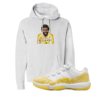 Yellow Snakeskin Low 11s Hoodie | Escobar Illustration, Ash