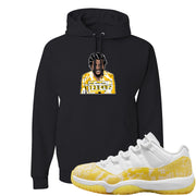 Yellow Snakeskin Low 11s Hoodie | Escobar Illustration, Black