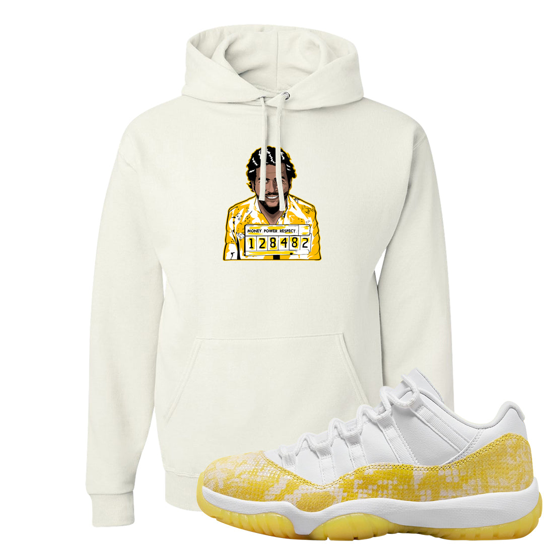 Yellow Snakeskin Low 11s Hoodie | Escobar Illustration, White