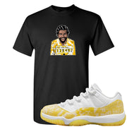 Yellow Snakeskin Low 11s T Shirt | Escobar Illustration, Black