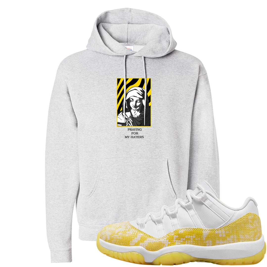 Yellow Snakeskin Low 11s Hoodie | God Told Me, Ash