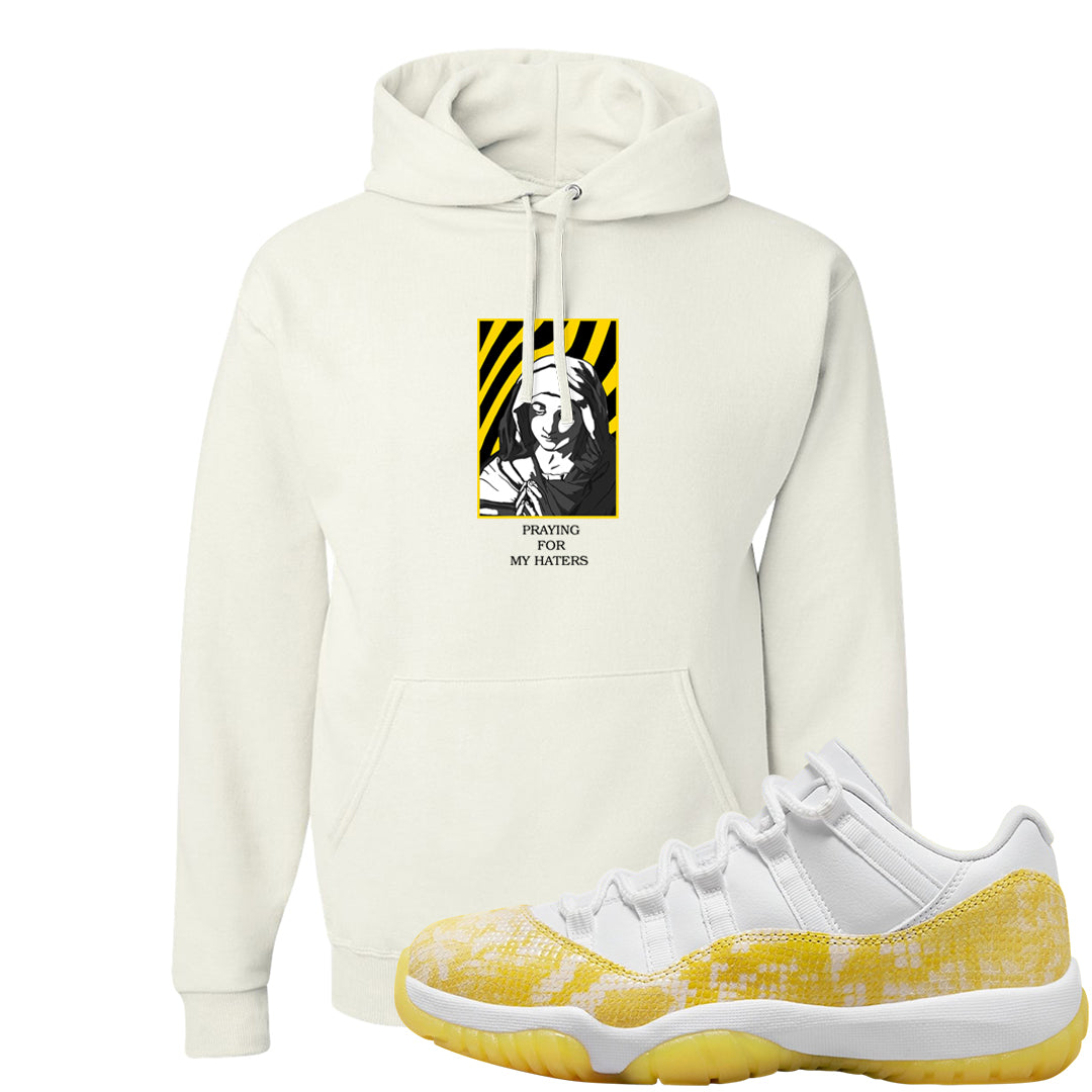 Yellow Snakeskin Low 11s Hoodie | God Told Me, White