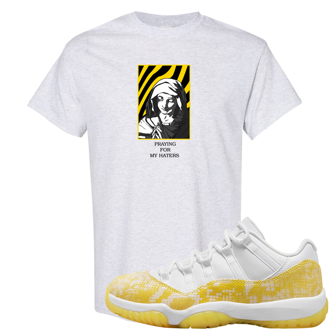 Yellow Snakeskin Low 11s T Shirt | God Told Me, Ash