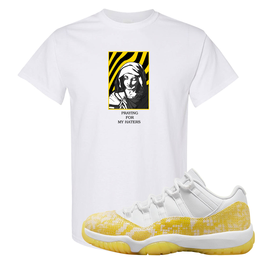 Yellow Snakeskin Low 11s T Shirt | God Told Me, White