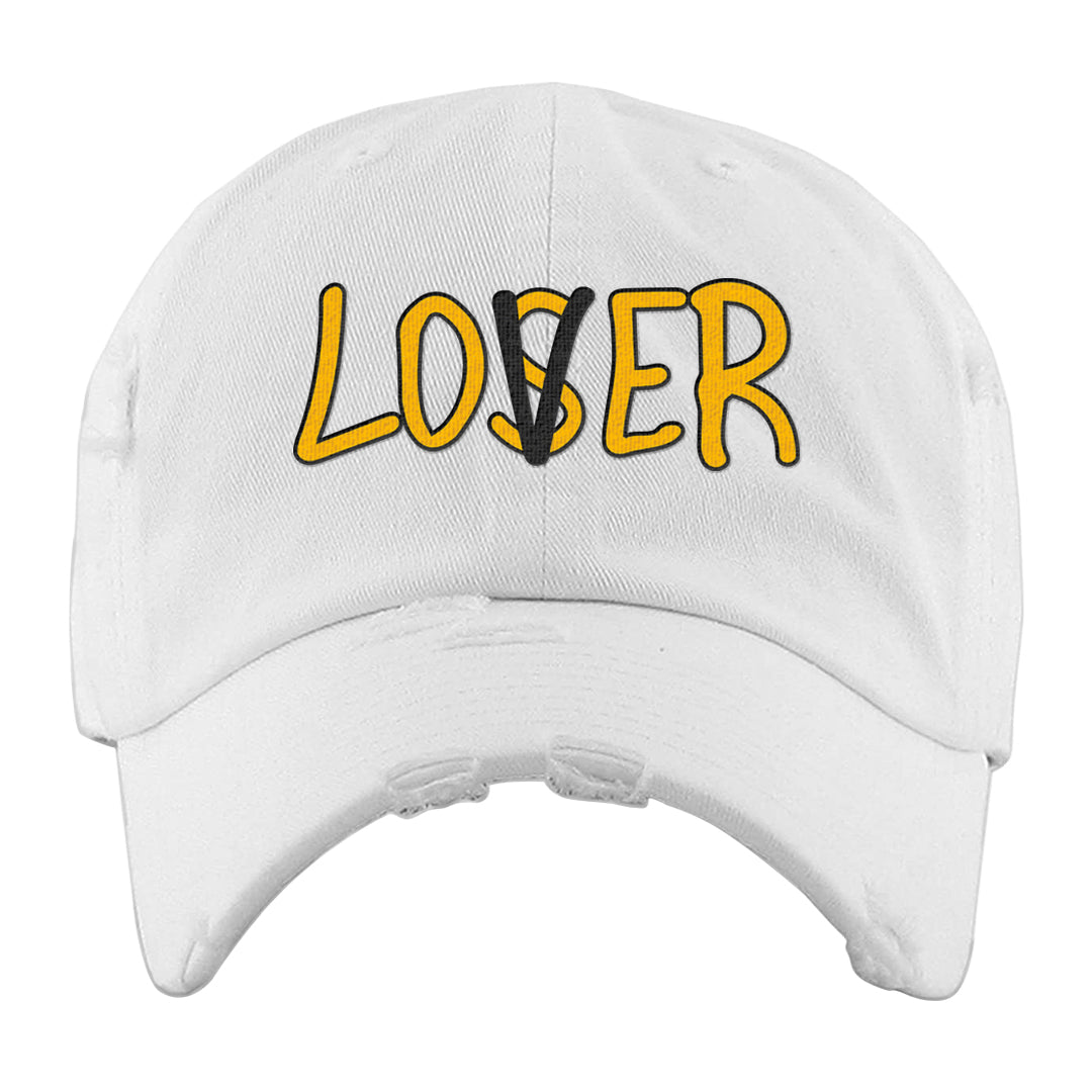Yellow Snakeskin Low 11s Distressed Dad Hat | Lover, White