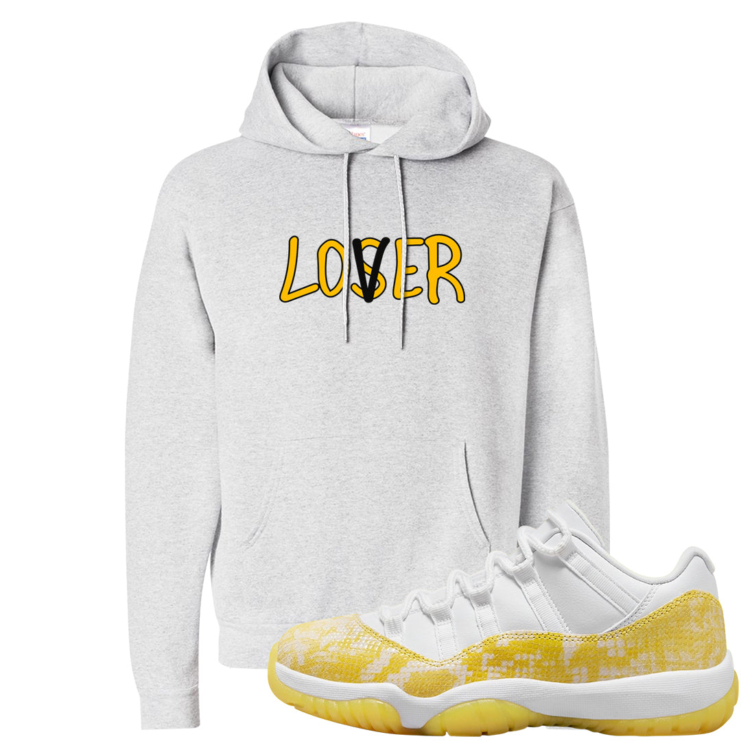 Yellow Snakeskin Low 11s Hoodie | Lover, Ash