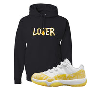 Yellow Snakeskin Low 11s Hoodie | Lover, Black