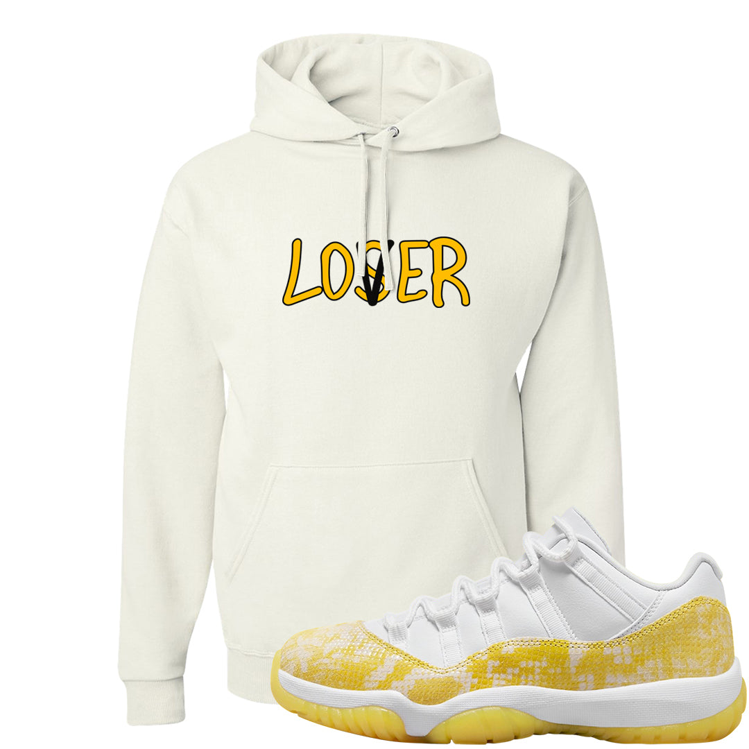 Yellow Snakeskin Low 11s Hoodie | Lover, White