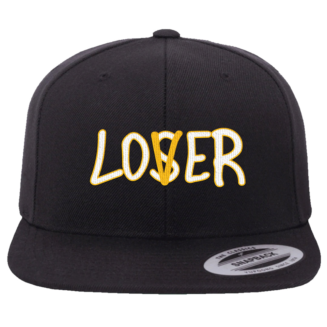 Yellow Snakeskin Low 11s Snapback Hat | Lover, Black