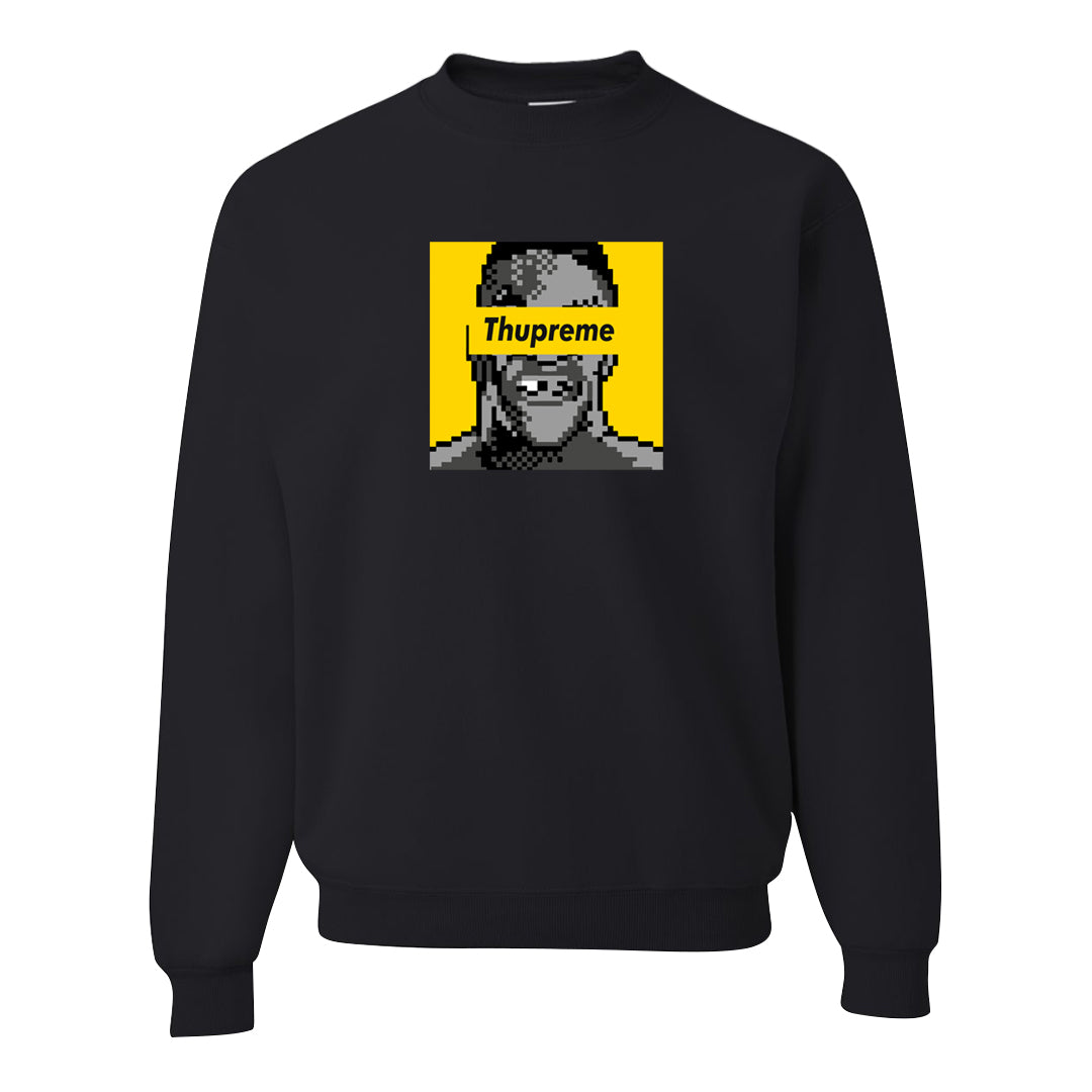 Yellow Snakeskin Low 11s Crewneck Sweatshirt | Thupreme, Black