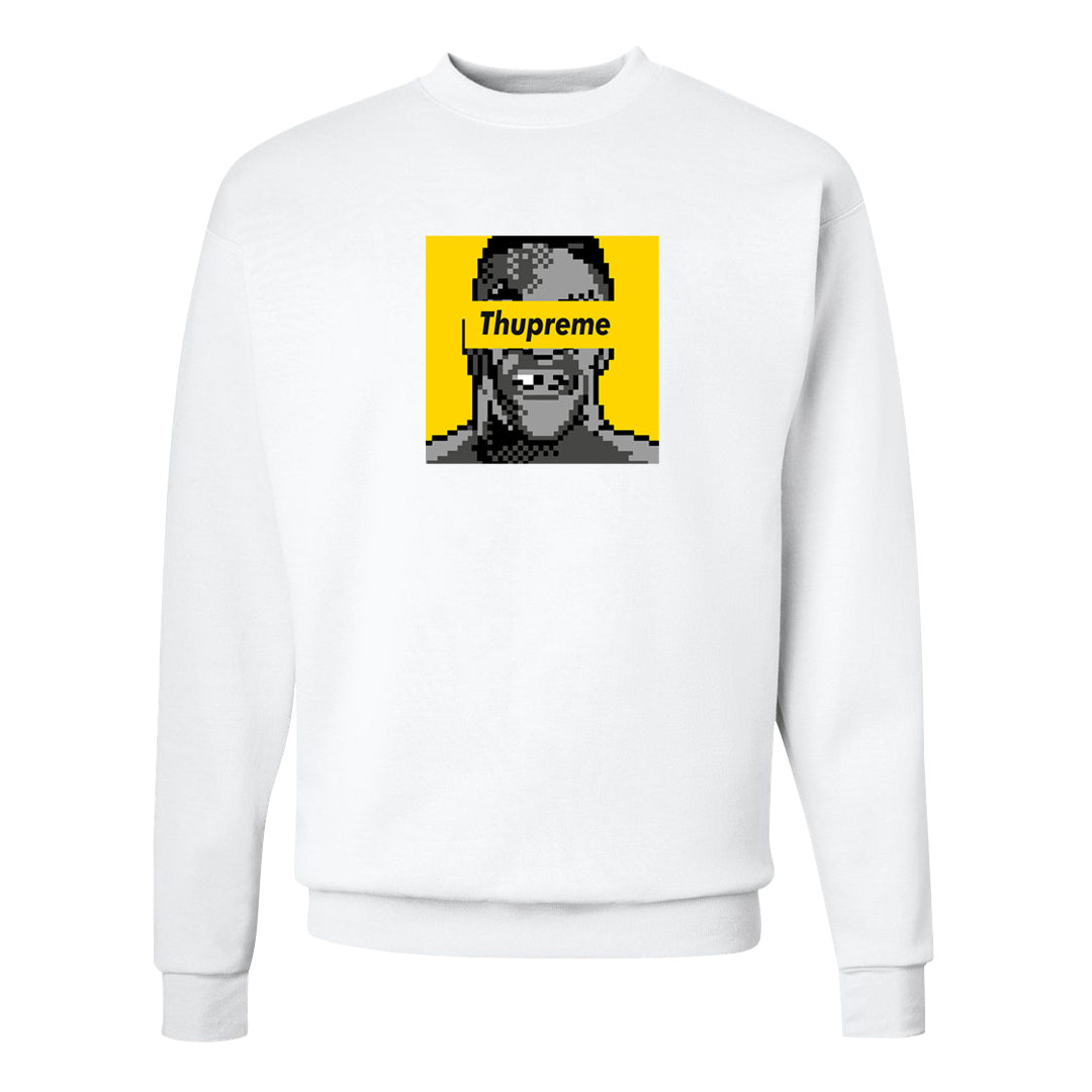 Yellow Snakeskin Low 11s Crewneck Sweatshirt | Thupreme, White